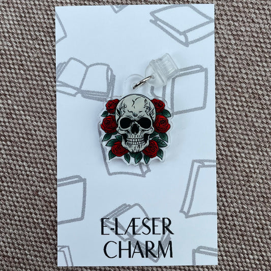 Skull & roser - e-læser charm