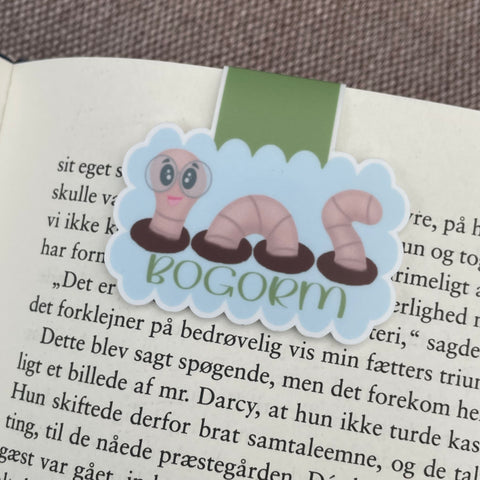 Bogorm i jord - magnetisk bogmærke